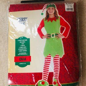 🎄NWT Christmas Elf Kids Costume Size Large (12-14) ❄️☃️
